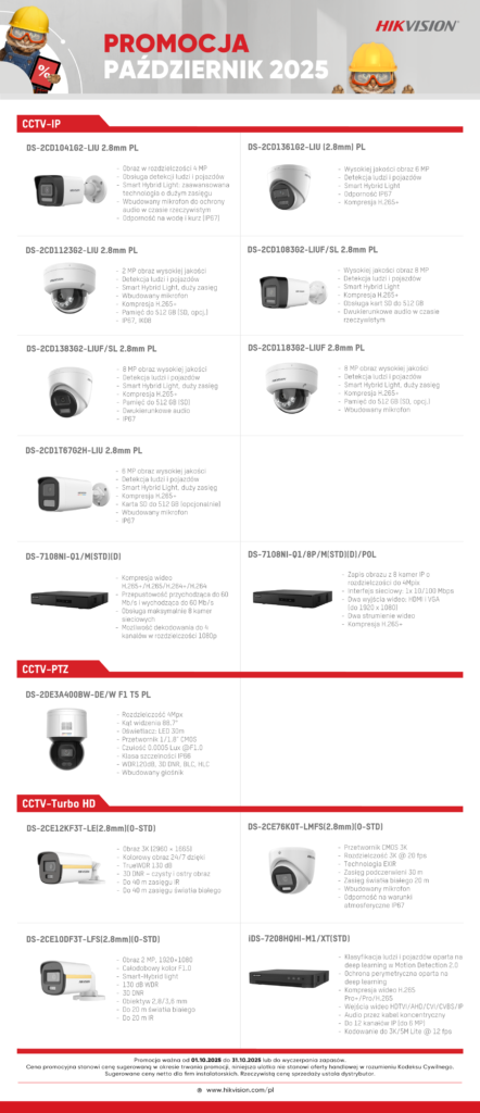 CCTV HIKVISION promocja październik 2025